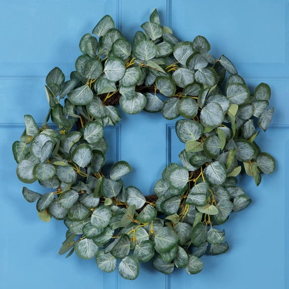 Northlight Eucalyptus Leaves Artificial Botanical Spring Wreath - 20"