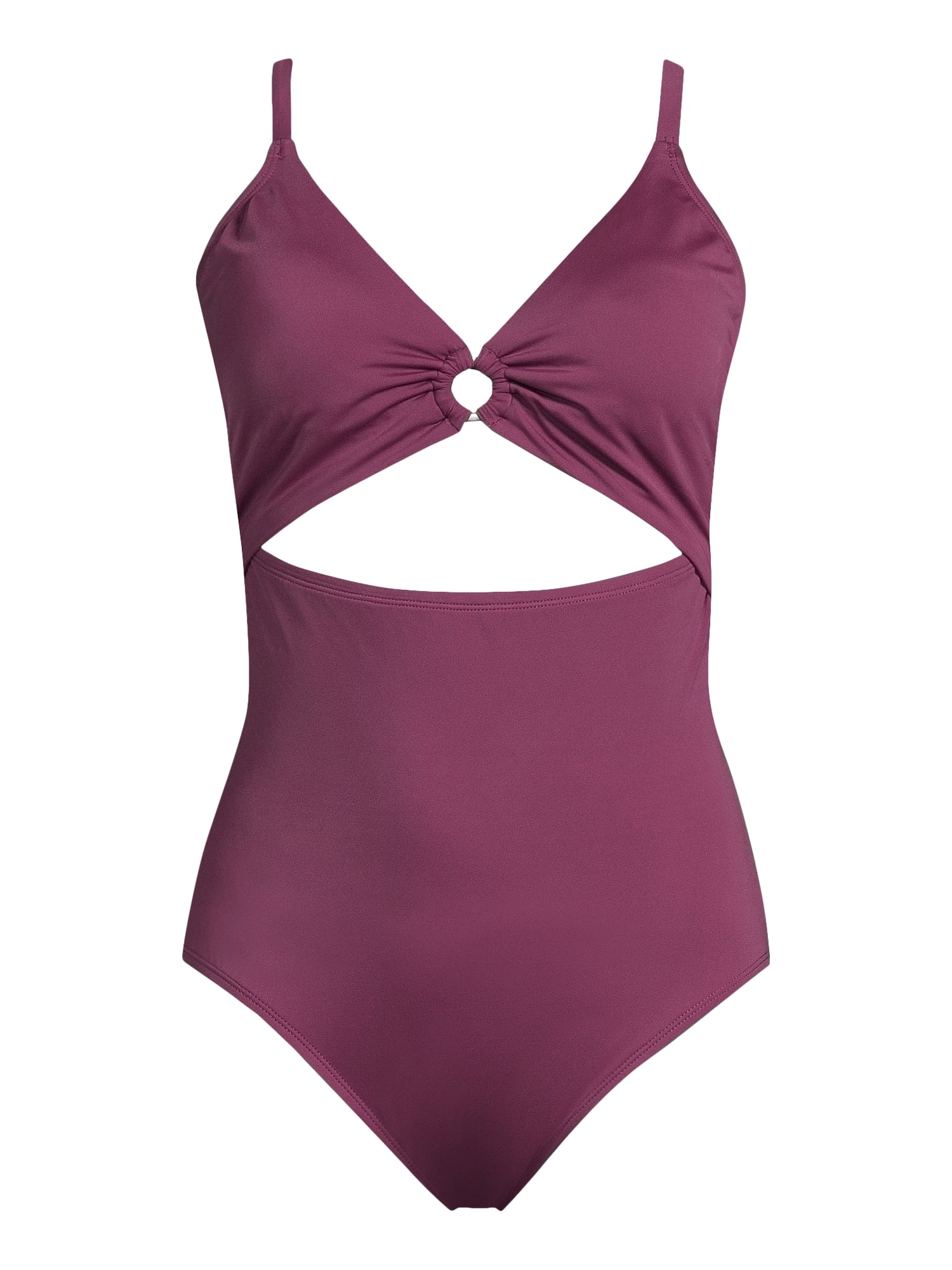 Time and Tru Women's and Women's Plus Size O Ring One Piece