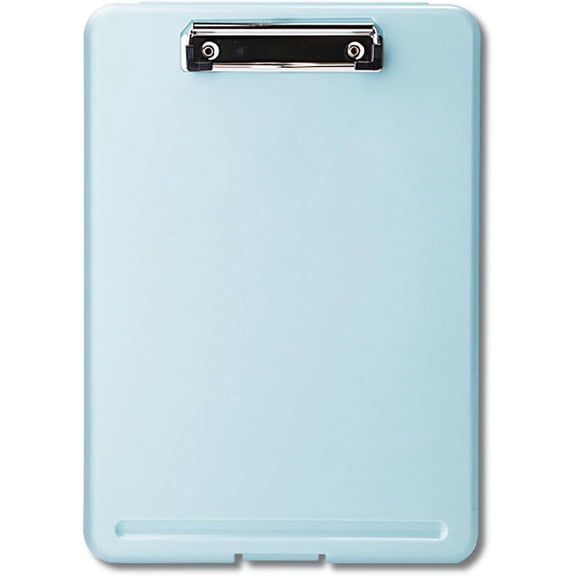 Clipboard with Storage,Clip Board Plastic Space Saving Paper Clip Board Stationery Gift for Test Papers Documents (Sky Blue)