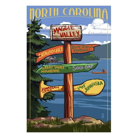 Maggie Valley, North Carolina - Sign Destinations Print Wall Art By Lantern