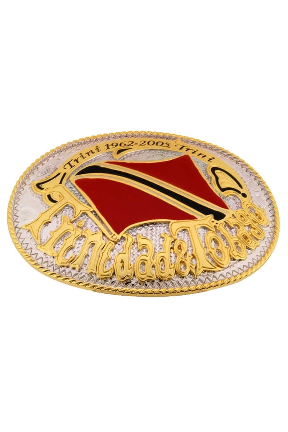 Trinidad Tobago Belt Buckle Western Cowboy Texas Style Rodeo Fashion Costume New