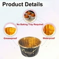 thumbnail image 3 of Uxcell 50 Pcs Single-sided Aluminum Foil Cupcake Liners, Greaseproof Muffins Baking Cupcakes for Wedding Birthday Party Decoration, Black Yellow (Round-Pattern), 3 of 6