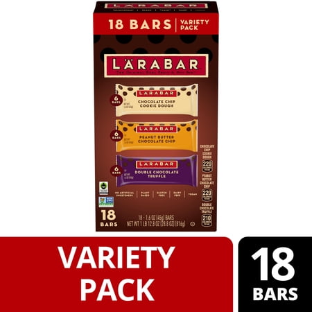 Larabar Fruit and Nut Bars Variety Pack, Gluten Free and Vegan, 28.8 oz, 18 Count