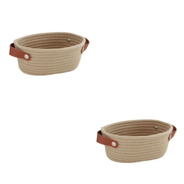 Cesta de almacenamiento Yuarrent con asas de Cuerda de algodón tejido Plegable