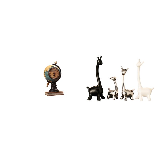 Figura de escritorio,Reloj de mesa con figura de globo terráqueo,decoración para oficina y hogar,Estatua de ciervo alce,Estatua de jirafa de cerámica,decoración moderna para el