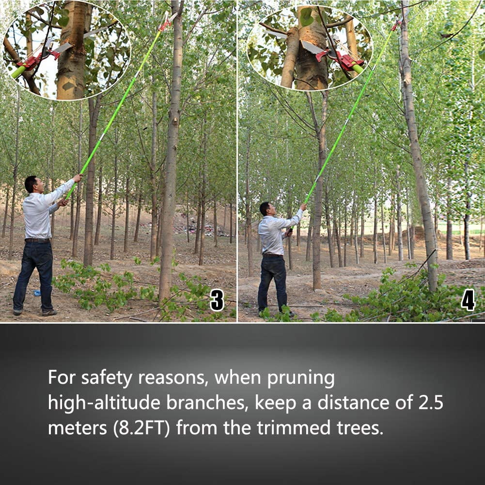 26 Foot Tree Trimmer Pole Manual Pruner Cutter Set Extension Cut Tree Branch ... 