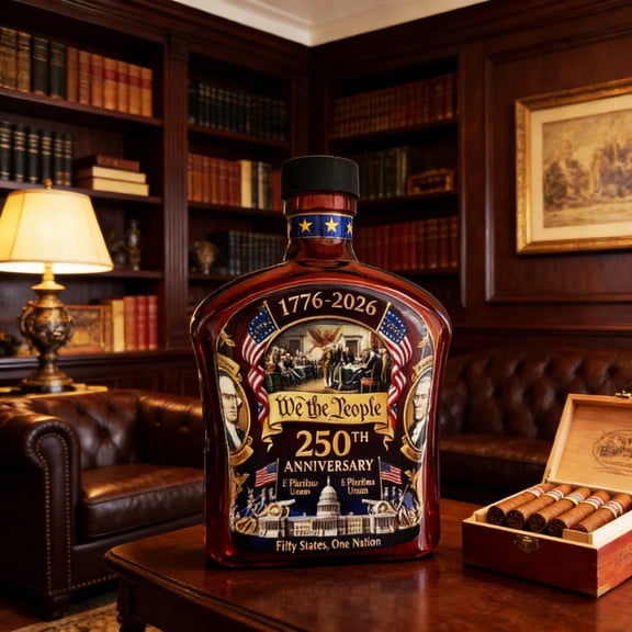 USA 250th Anniversary Commemorative Whiskey Bottle, 250 Anniversary Heritage Liquor Bottle, America 250th Anniversary We The People Whiskey Glass for Liquor Scotch Bourbon Wine