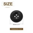 thumbnail image 2 of Uxcell 100Pcs Wooden Buttons 0.71" 4 Hole Round Wood Sewing Button Craft Black, 2 of 7