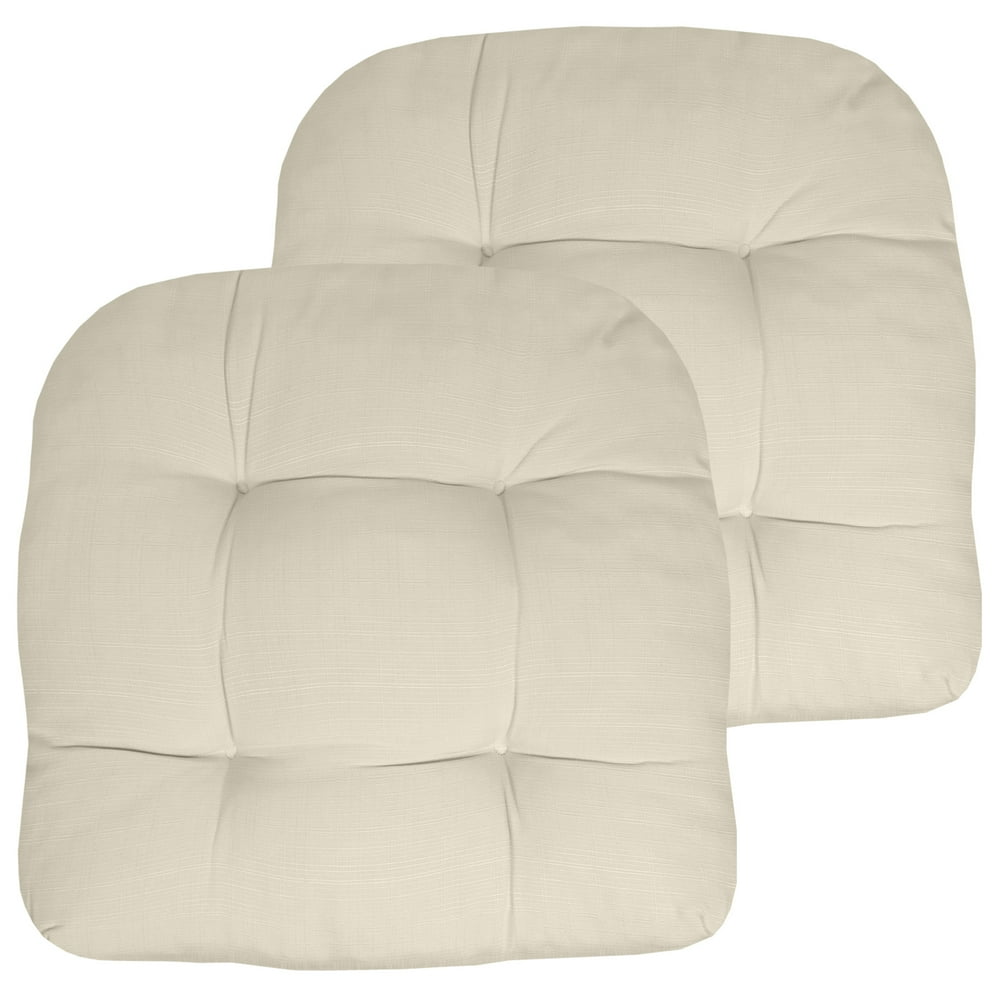 IndoorOutdoor Reversible Patio Seat Cushion Pad 2 Pack Cream 19" x