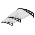 thumbnail image 2 of Polycarbonate Window Door Awning Canopy White with Black Bracket 38 Inch x 79 Inch, 2 of 10