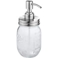 thumbnail image 2 of AURORA TRADE Mason Jar Soap Dispenser - 480ml Bathroom Lotion Liquid Soap Stainless Steel Mason Jar Dispenser with Brush, 2 of 2