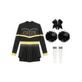 thumbnail image 3 of Ocealan Tenue de Meneuse de Claque de Noël pour Filles Enfants, Robe de Cheerleading, Uniformes avec Ensemble de Chaussettes à Pompon, Noir B 12, 3 of 7