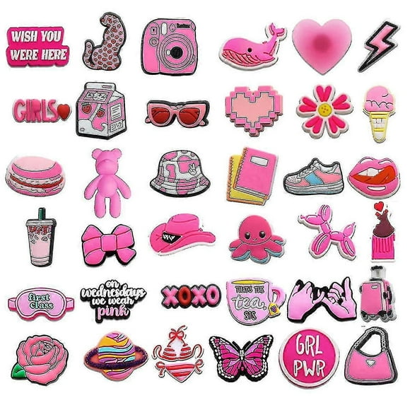 37pcs New Girls Pink Croc Charms Jibbitz 20pcs Mega Value Bundle - Free Postage-XinHan YIJIA