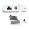 thumbnail image 1 of Langgg Caméra Web pour Ordinateur à Mise au Point Automatique HD USB en Ligne Caméra PC Réglable avec Microphone Filaire de Remplacement Caméra Web Externe Caméscope Blanc 2K, 1 of 9