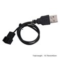 thumbnail image 4 of BQLZR 30cm Plastic USB to 3 PIN Adaptor Connector Cable for PC Fan Black, 4 of 5