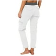 thumbnail image 5 of RYRJJ Womens Cotton Twill Cargo Capris Hiking Pants Lightweight Outdoor Athletic Capri Summer Casual Travel Cropped Trousers with 6 Pockets(Z1-White,S), 5 of 7