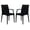 Black, variant on LeisureMod Dining Arm Chair in Polypropylene with Weave Design Lightweight and Stackable Indoor and Outdoor Use for Modern Home, Patio, Backyard, Living Room Mace Collection Set of 2