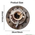 thumbnail image 2 of ZXCXRQFa Coffee Cup And Beans Wood Wall Clock Silent Non-Ticking Kitchen Desk Clock Battery Operated Analog Decorative Round Clocks 10 in Garden Home Decor, 2 of 7