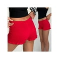 thumbnail image 3 of ZAXARRA Women's Shirred Shorts Casual Elastic Waist Solid Color Ruffled Short Pants, 3 of 8