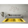 thumbnail image 3 of Ahgly Company Machine Washable Indoor Round Solid Yellow Modern Area Rugs, 3' Round, 3 of 4