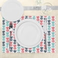 thumbnail image 3 of Ambesonne Tropical Place Mats Set of 4, Stamped Minimal Backdrop, Standard Size, Turquoise White Coral, 3 of 6