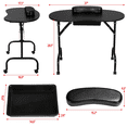thumbnail image 5 of Yaheetech  Folding Manicure Table Nail Portable Folding Beautician Desk Workstation W/Bag, Black, 5 of 7