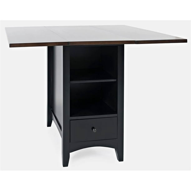 Storage Counter Drop Leaf Table in Black and Autumn