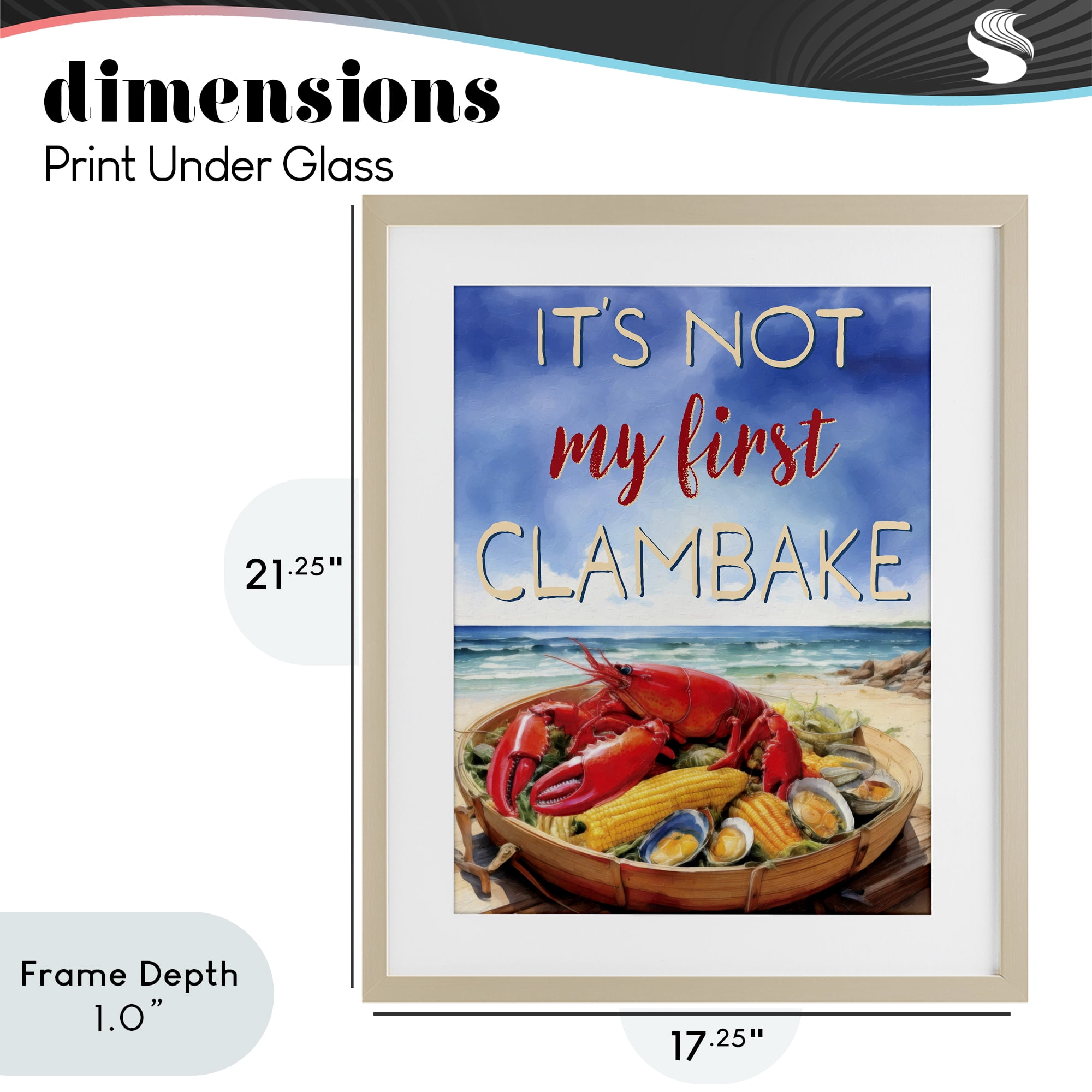 Stupell Industries Not My First Clambake Birch Framed Print Under Glass, design by Grotto Studios
