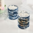 thumbnail image 4 of 2 Pack Bathroom Canisters Transparent Storage Jar for Cotton Ball, Swab, Floss Watercolor Waves, 4 of 7