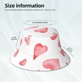 thumbnail image 3 of Yiaed Pink Hearts Print Reflective Stripe Bucket Hat Unisex Funny Outdoor Fisherman Cap Beach Sun Hat, 3 of 5