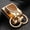 SKU01145-K金拉丝, variant on Men's waist-mounted metal double ring keychain,SKU01145-K金拉丝