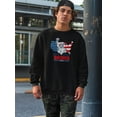 thumbnail image 2 of Statue Of Liberty With Usa Map Sweatshirt Men -Image by Shutterstock, Male 4X-Large, 2 of 4