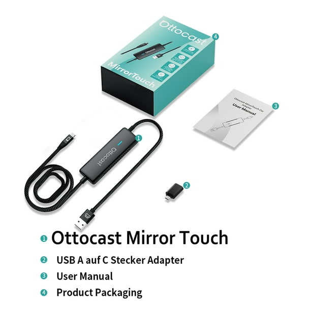 Ottocast Mirrortouch Car Adapter　箱無 Ottocast Mirror Touch Wireless CarPlay Adapter That Lets