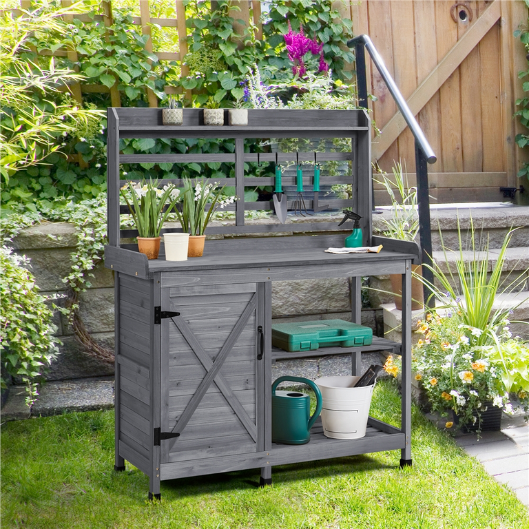 Lightweight Garden Bench KEIKI Garden Potting Bench With Storage