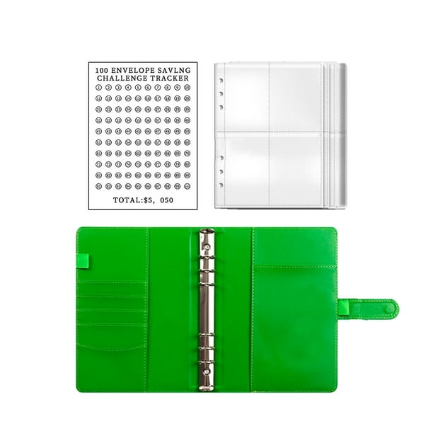 Libreta de Ahorros con Sobres Zulema Carpeta Cuaderno de Presupuesto Desafíos de Ahorro Creativos Verde