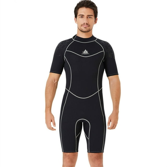 Combinaison de Plongée 3MM Résistante à l'Usure Manches Courtes Short Combinaison Longue Durée Sensation de Fraîcheur Accessoire de Surf Homme Noir TTG