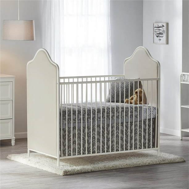 Little Seeds Piper Upholstered Metal Crib, Cream