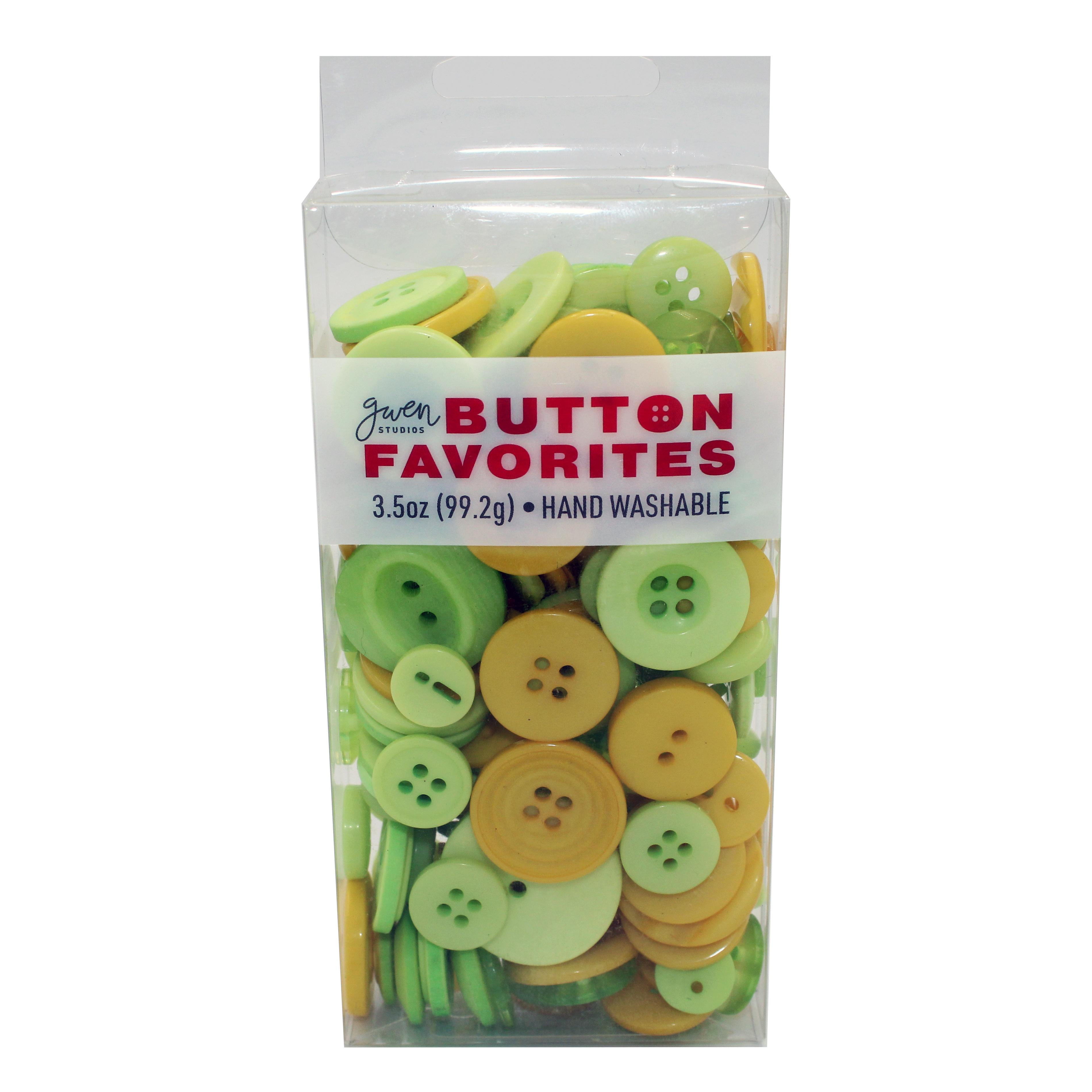 Gwen Studios Plastic Sewing Buttons Value Pack, 3.5 oz., Assorted Sizes, Green