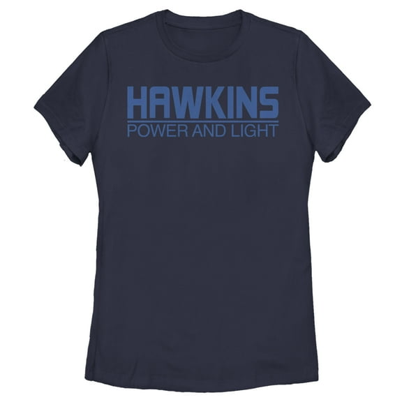 Netflix Women's Stranger Things Hawkins Power and Light Logo Graphic T-Shirt