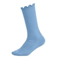 thumbnail image 2 of Cloaraye Boys Girls Socks Unisex Crew Socks Solid Color Ruffle Socks for Kids Youth 6-14 Years Old, 2 of 6