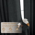thumbnail image 5 of Patin Black Curtains 2 Panels 42 x 78 Inch, Farmhouse Faux Linen Textured Window Curtains for Bedroom, Light Filtering Rod Pocket Bedroom Drapes, 5 of 10