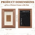 thumbnail image 2 of 4 Pcs Wood Picture Frames, 2 x 3 Inch Wooden Photo Frame, Photo Displays with Mat Glass Panel for Wall Tabletop Display, Brown, 2 of 7