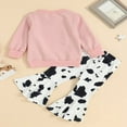 thumbnail image 3 of POINTERTECK Toddler Western Baby Girl Clothes Bell Bottom Outfits Long Sleeve Letter Print Sweatshirt + Flared Pants Fall Outfit, 3 of 7