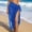 Blue, variant on Women's Sarong Swimsuit Coverups Chiffon Long See Through Bikini Wraps Sheer Flowy Beach Bathing Suit Cover Up Yellow Free Size