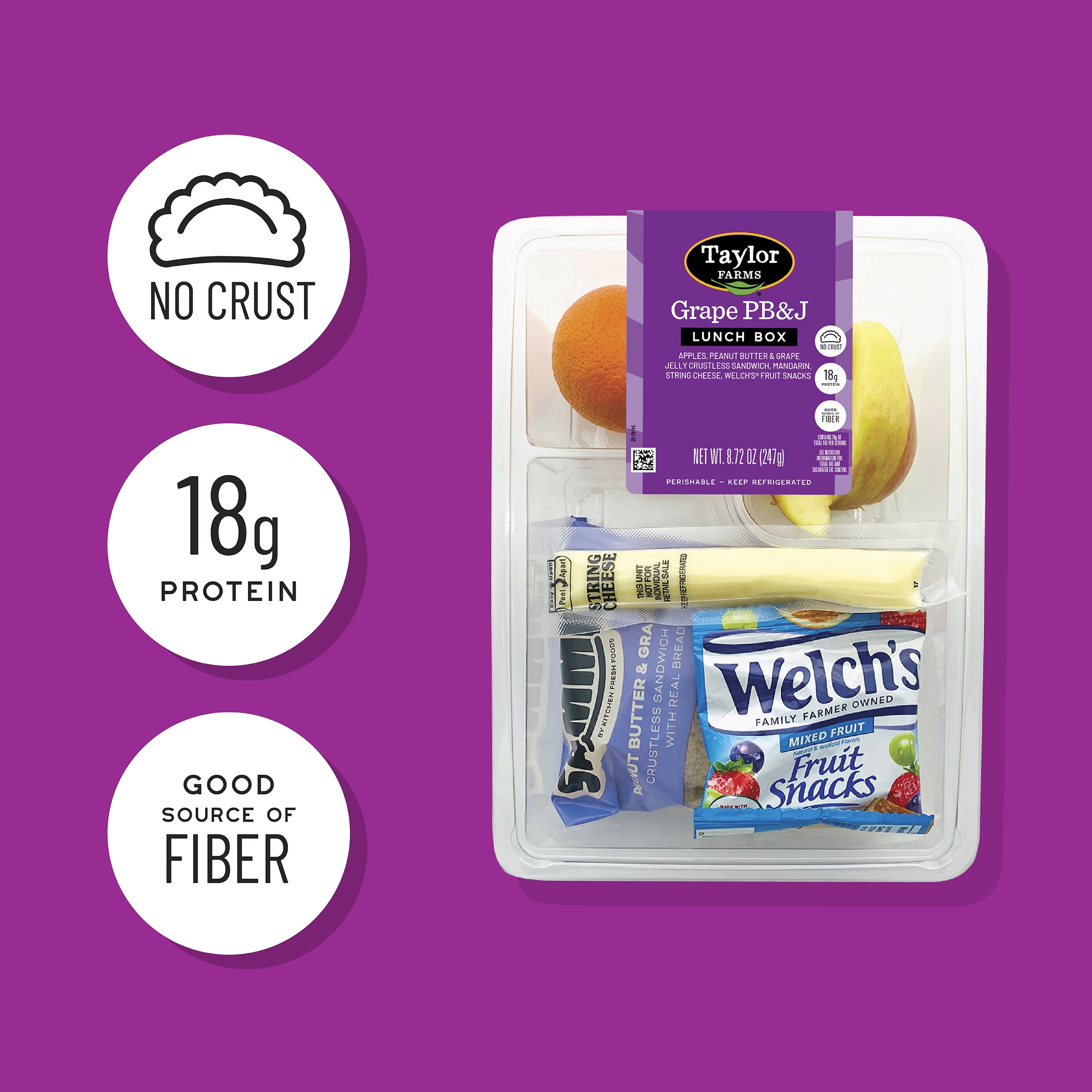 Taylor Farms Grape PB&J Lunch Box, 8.72oz Bites (Fresh)