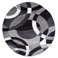 thumbnail image 4 of Tapis Moderne Contemporain de Zone Abstraite 6' 6" Gris (6' 6" de Diamètre), 4 of 5