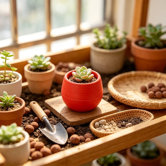 Mini Flower Pot, Small Round Plastic Planter Ribbed Nursery Pot Decorative Succulent Container, Cactus Herb Bonsai Desktop Planter for Home Office Windowsill Garden Decoration