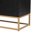thumbnail image 7 of Luxury Designed Storage Cabinet with Square Gold Plated Handle, Buffet Cabinet with Adjustable Shelves, Sideboard Cabinet with Unique Metal Legs for Living Rooms, Corridors, Black, 7 of 7