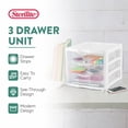 thumbnail image 2 of Sterilite ClearView Plastic Small 3 Drawer Desktop Storage Unit, White, 12 Pack, 2 of 11