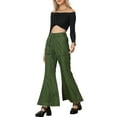 thumbnail image 2 of Allegra K High Waist Wide Leg Cargo Pants for Women's Bell Bottom Pants with Pockets, 2 of 5
